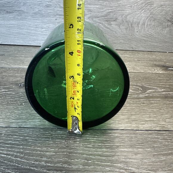 Vintage 1960s Mid Century Empoli Art Glass Emerald Green Pitcher Italian 9” Tall - Picture 6 of 6